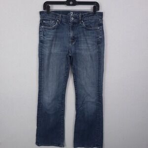 7 For All Mankind Bootcut Jeans Mens 30x29 Blue Mid Rise Stretch Denim 5 Pocket